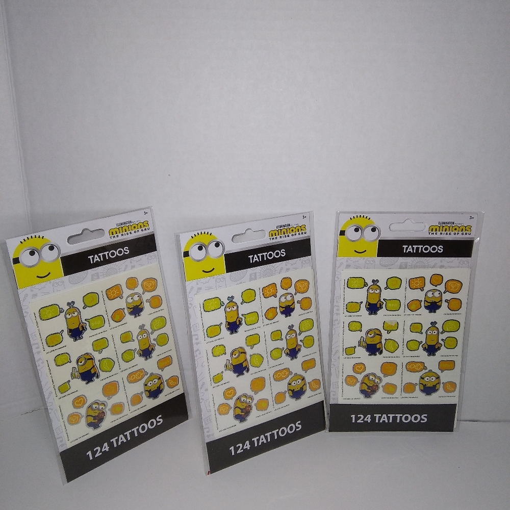 Illumination Minions Tattoos x 3